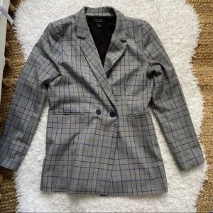Halogen Double Breasted Plaid Blazer M